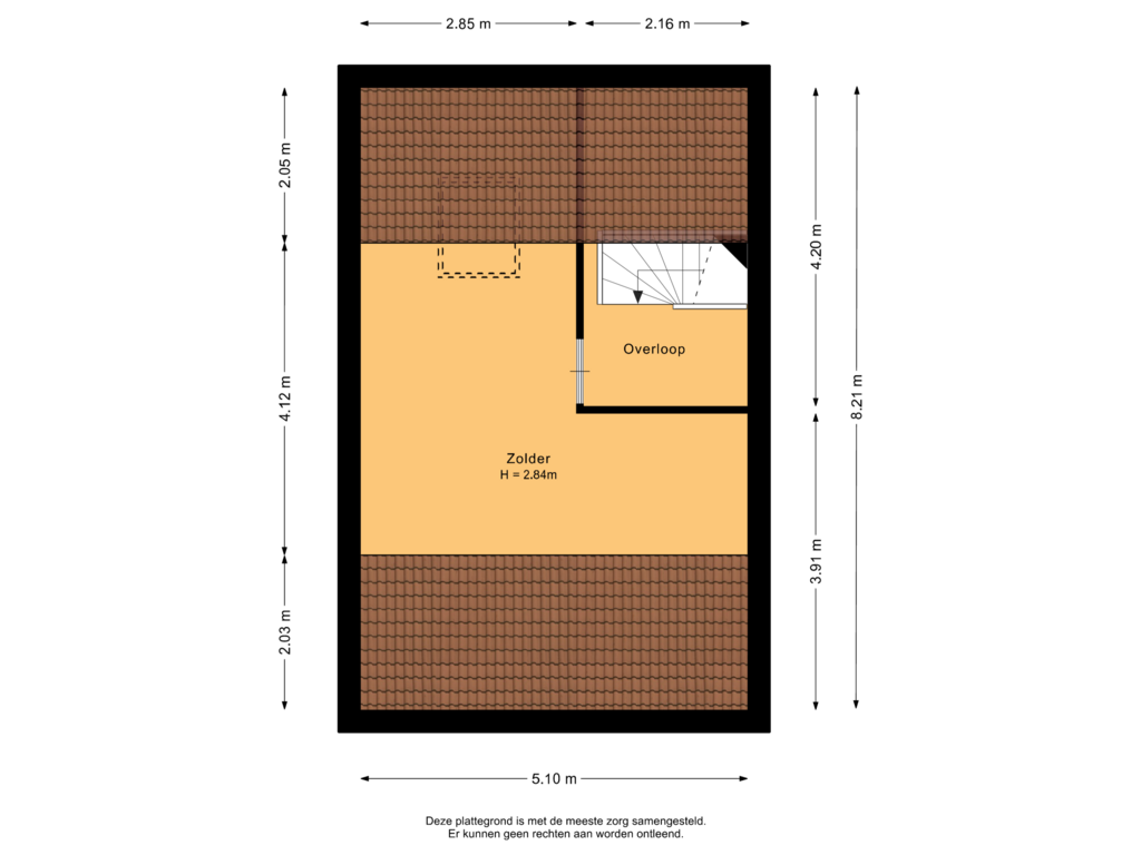 View floorplan of Tweede verdieping of Bovensim 26