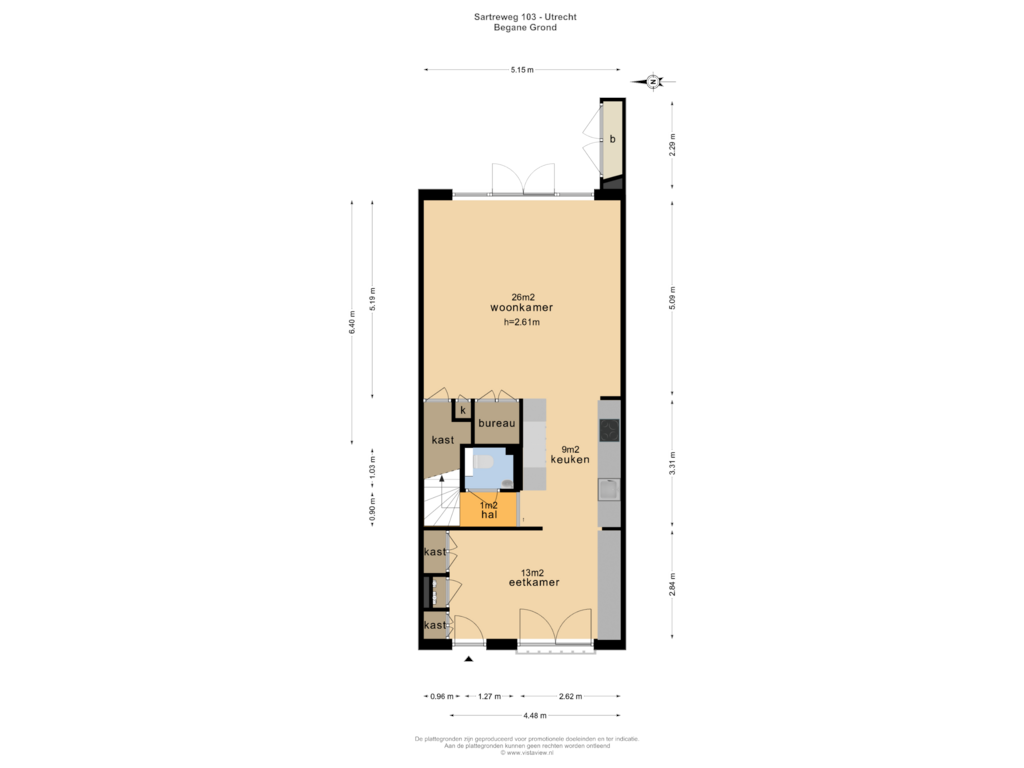 View floorplan of BEGANE GROND of Sartreweg 103