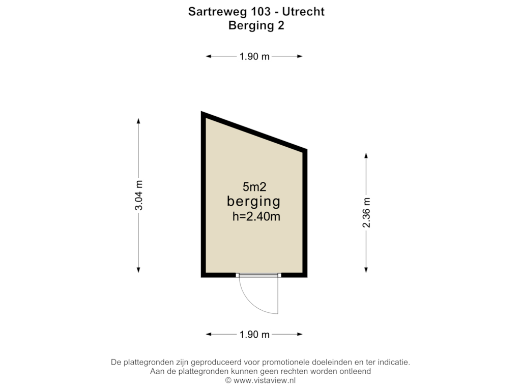 View floorplan of BERGING 2 of Sartreweg 103