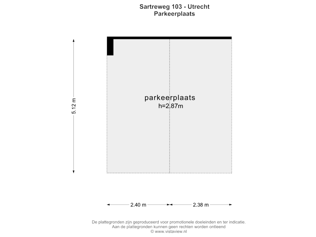 View floorplan of PARKEERPLAATS of Sartreweg 103