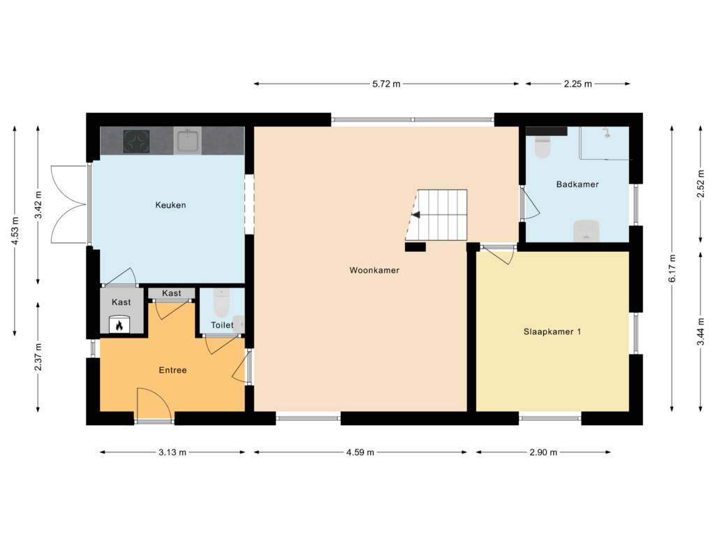 View floorplan of Begane grond of Schuttersstraat 1