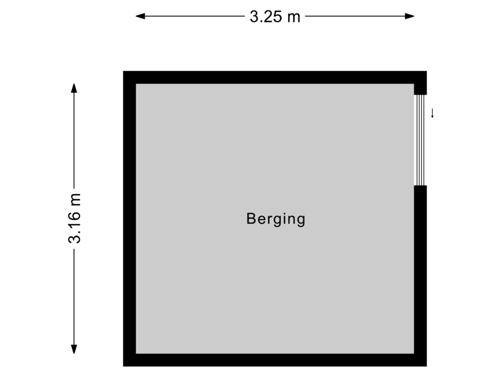 View floorplan of Berging of Schuttersstraat 1