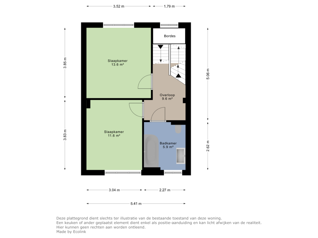 Bekijk plattegrond van 1e verdieping van Huls 58