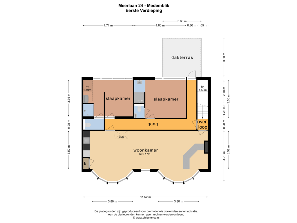 Bekijk plattegrond van EERSTE VERDIEPING van Meerlaan 24