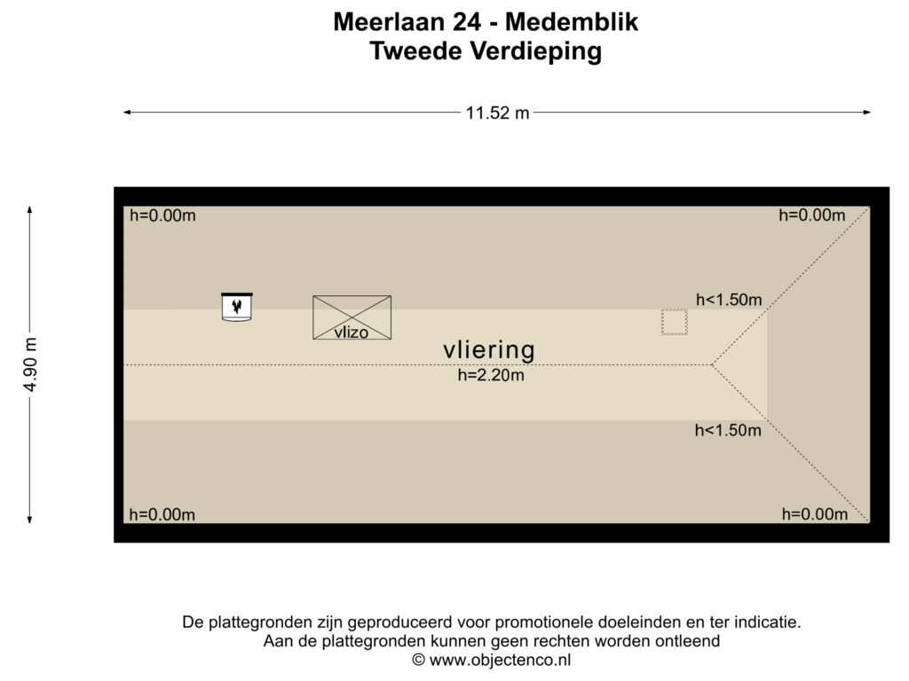 Bekijk plattegrond van TWEEDE VERDIEPING van Meerlaan 24