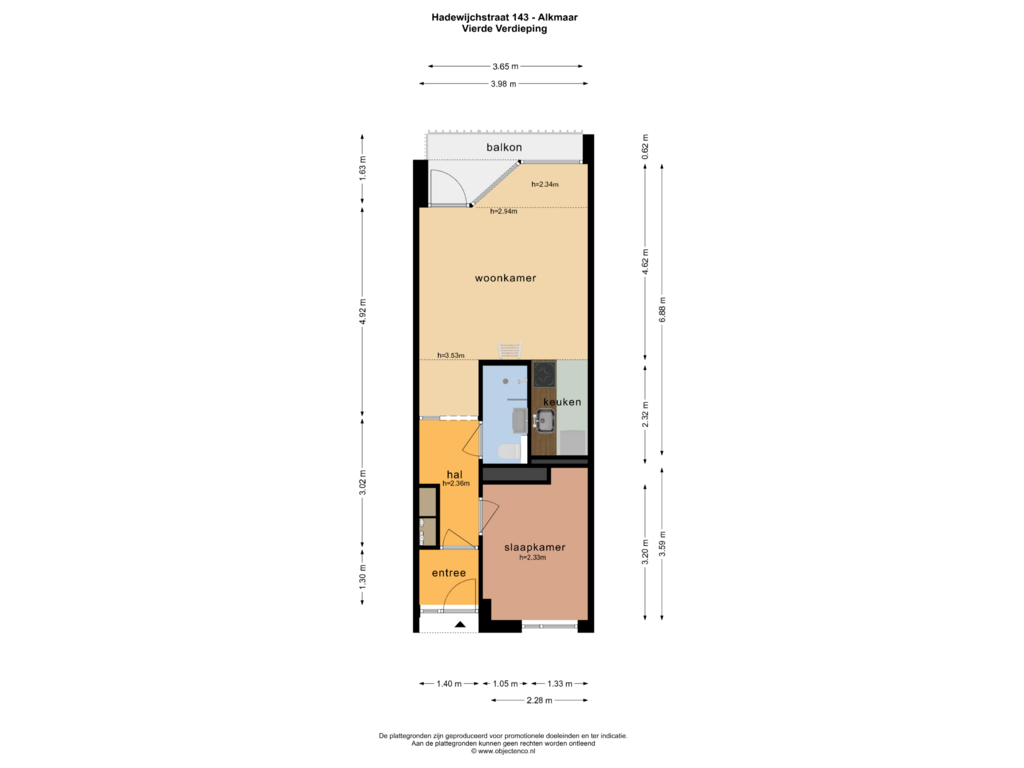 Bekijk plattegrond van VIERDE VERDIEPING van Hadewijchstraat 143