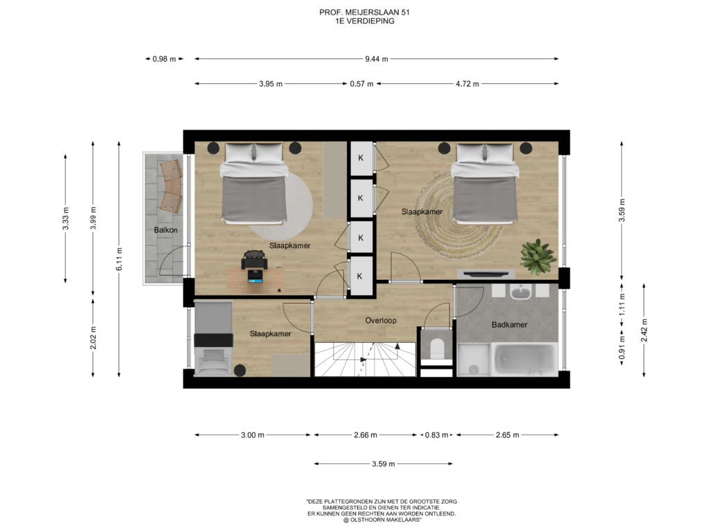 View floorplan of Eerste Verdieping of Prof. Meijerslaan 51