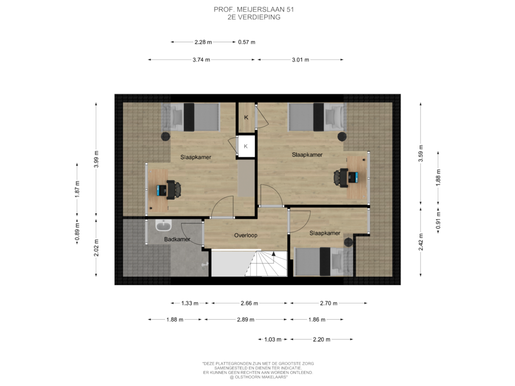 View floorplan of Tweede Verdieping of Prof. Meijerslaan 51