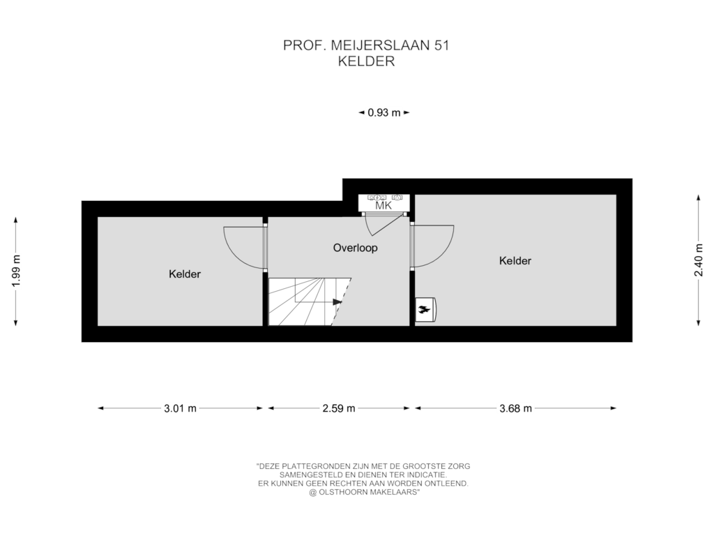 View floorplan of Kelder of Prof. Meijerslaan 51