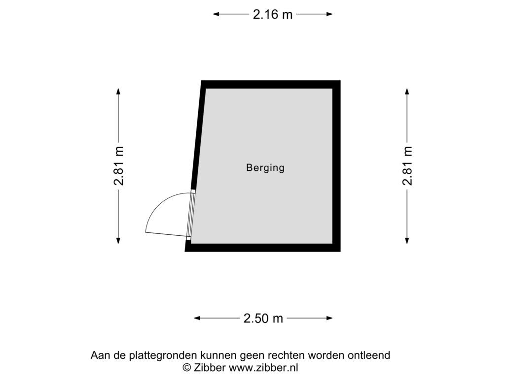 View floorplan of Berging of Kerkstraat 111-A