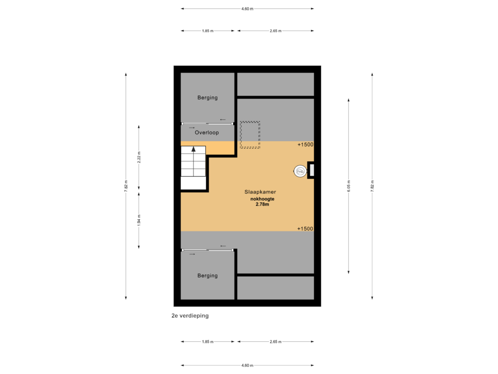 View floorplan of 2e verdieping of Hyacinthenstraat 58