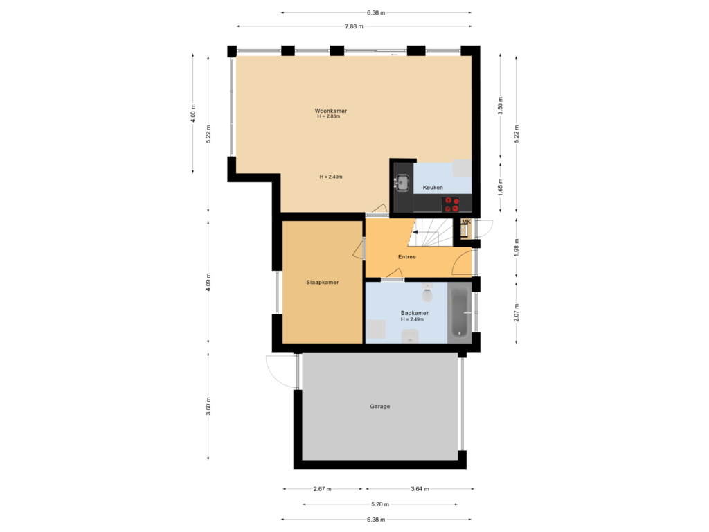 Bekijk plattegrond van Begane grond van Droge Wijmersweg 5-081