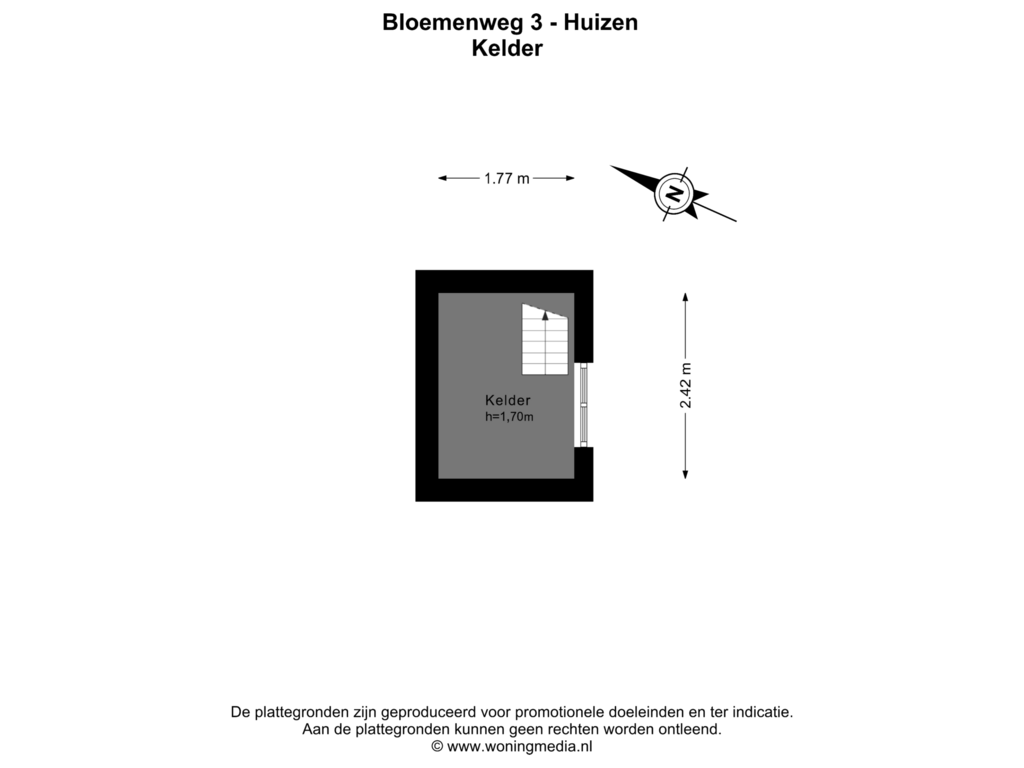 Bekijk plattegrond van Kelder van Bloemenweg 3