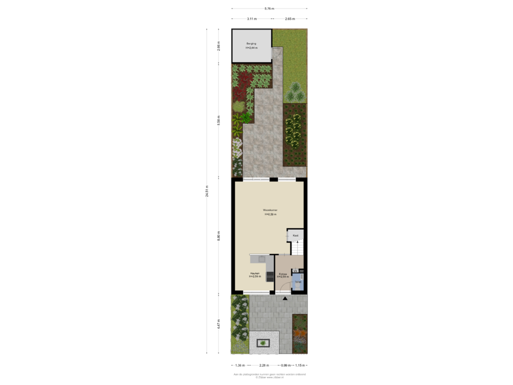 View floorplan of Begane grond-tuin of Noordhoren 28