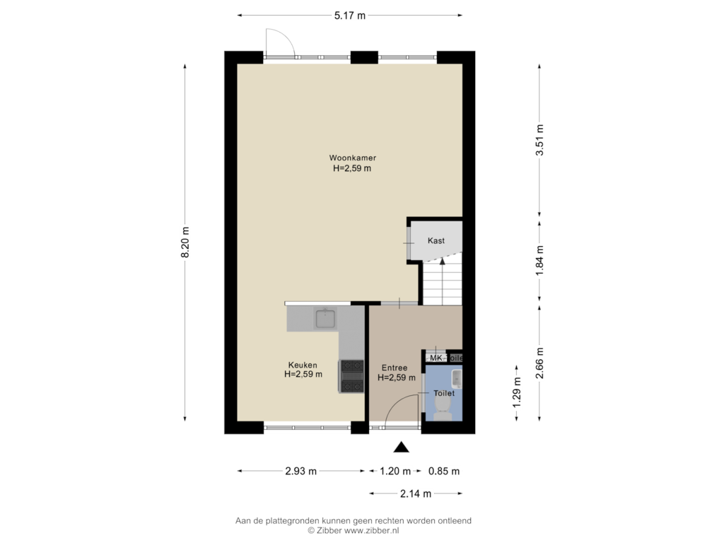 View floorplan of Begane grond of Noordhoren 28