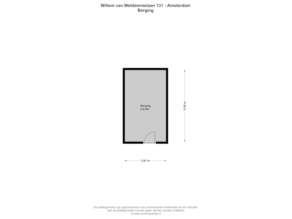 Bekijk plattegrond van Berging van Willem van Weldammelaan 131