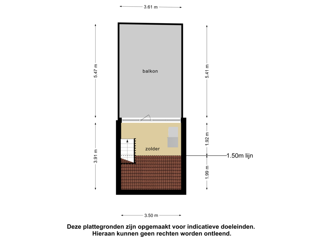 View floorplan of 2e verdieping of Goudseweg 73