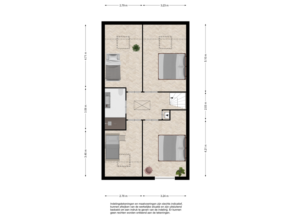 View floorplan of Tweede verdieping of Trix Terwindtstraat 13