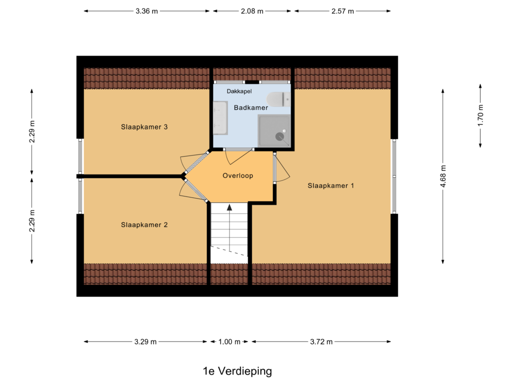 View floorplan of 1e Verdieping of I.M. van der Bijlstraat 15