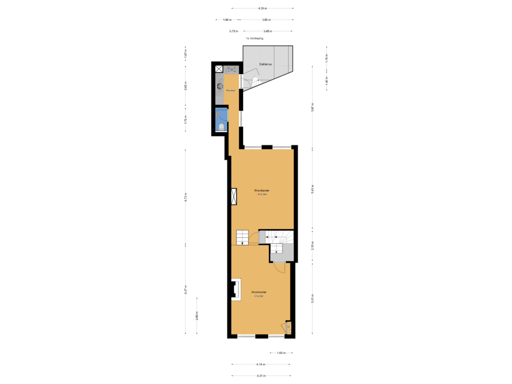 Bekijk plattegrond van 1e Verdieping van Molenstraat 33