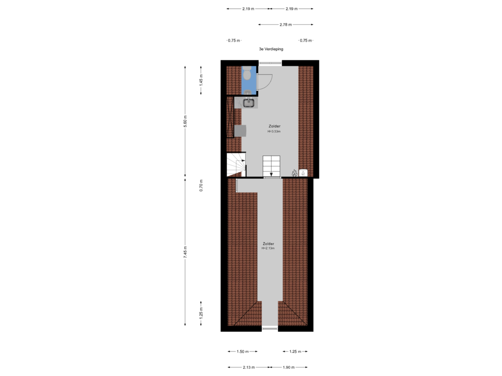 Bekijk plattegrond van 3e Verdieping van Molenstraat 33