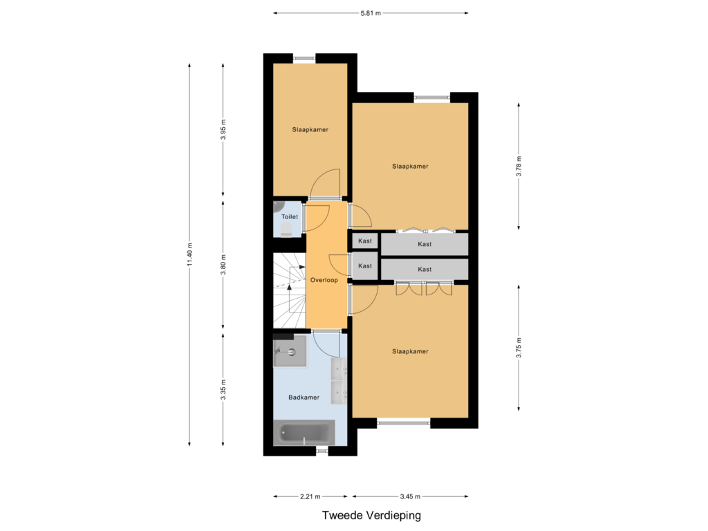 Bekijk plattegrond van Tweede Verdieping van Sierduif 45