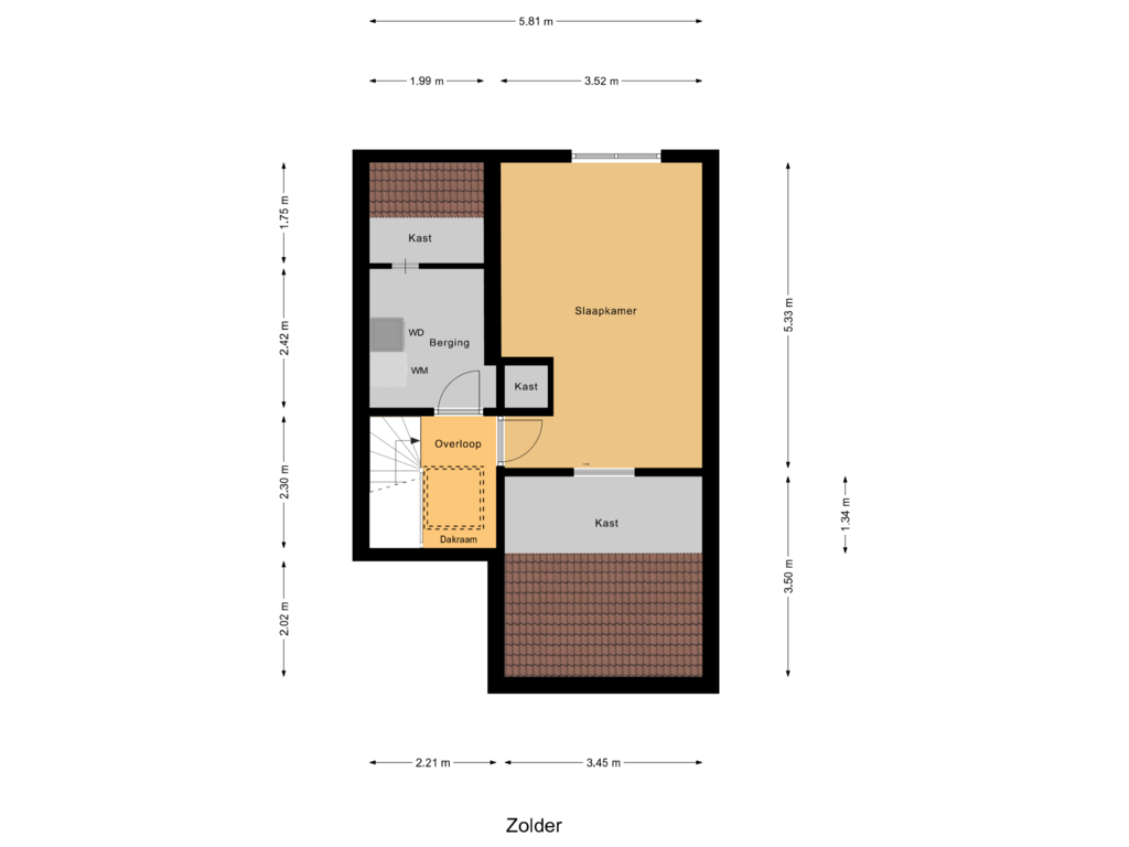 Bekijk plattegrond van Zolder van Sierduif 45