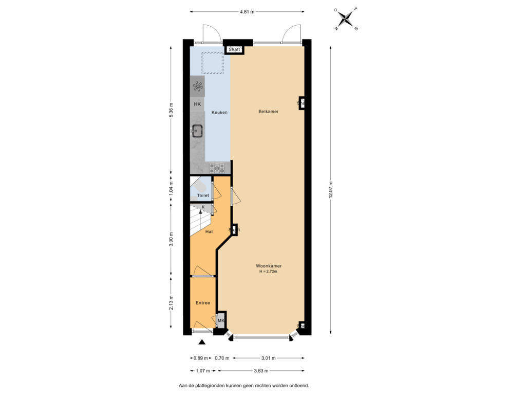 Bekijk plattegrond van Begane Grond van Johan de Wittstraat 30