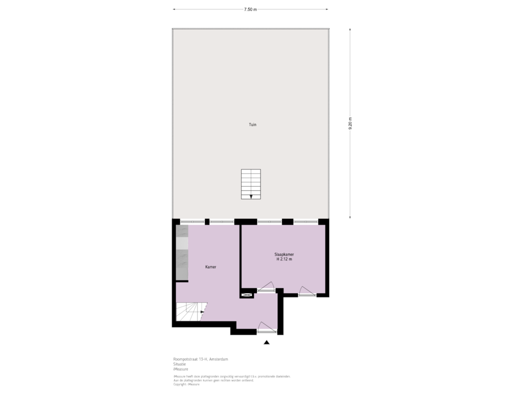 View floorplan of Situatie of Roompotstraat 13-H