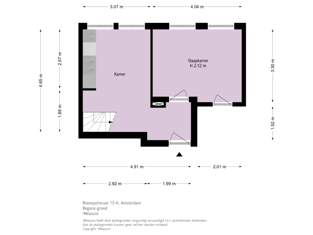 View floorplan of Begane-grond of Roompotstraat 13-H