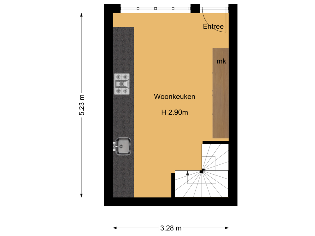 Bekijk plattegrond van Beletage van Bergstraat 18