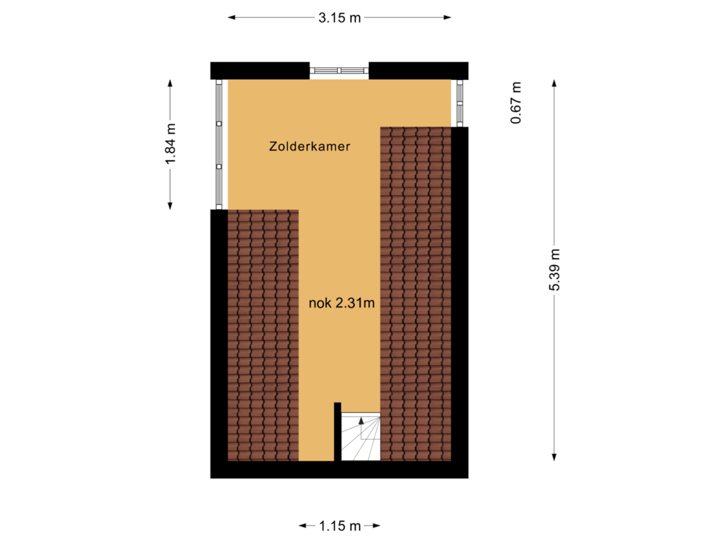 Bekijk plattegrond van 3e verdieping van Bergstraat 18