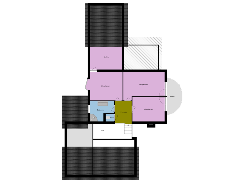 View floorplan of 1e Verdieping of Oude Veensegrindweg 55