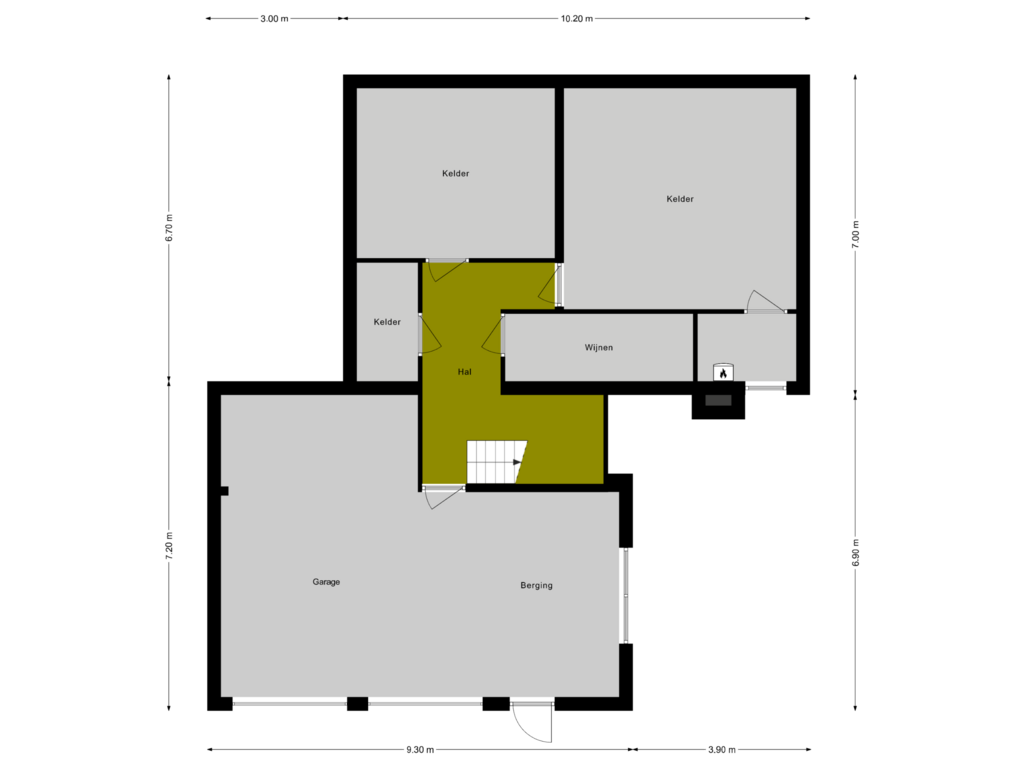 View floorplan of Kelder of Oude Veensegrindweg 55