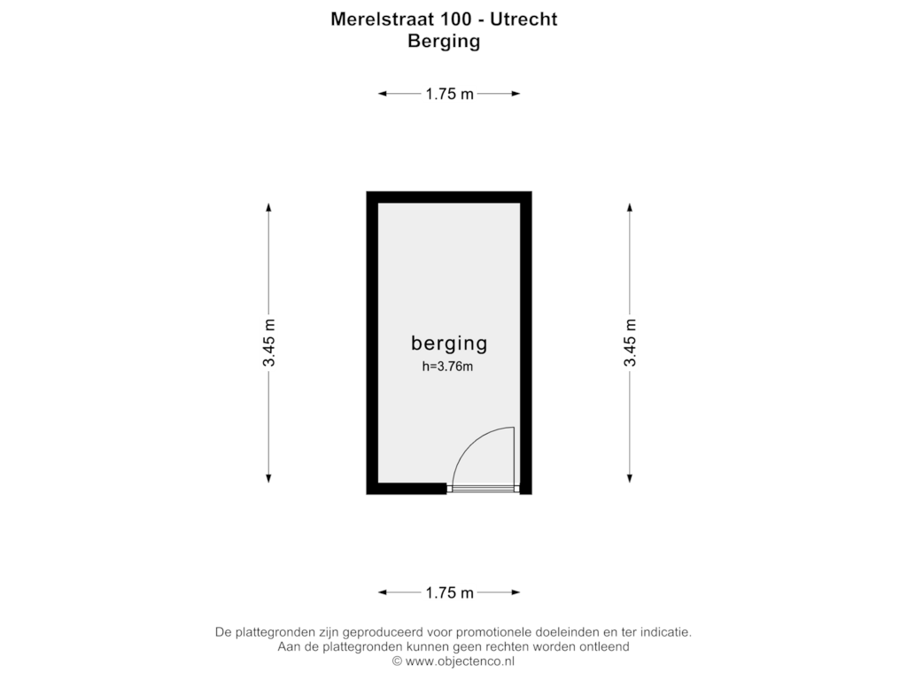 Bekijk plattegrond van BERGING van Merelstraat 100