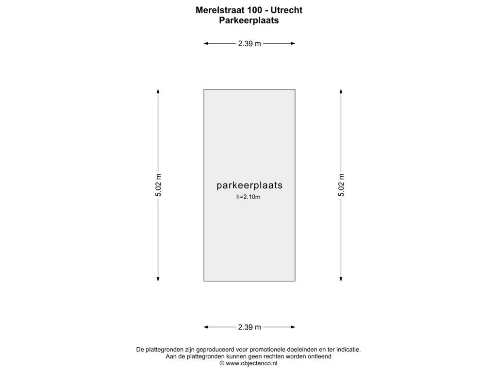 Bekijk plattegrond van PARKEERPLAATS van Merelstraat 100