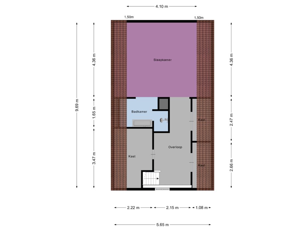 Bekijk plattegrond van Gastenverblijf Zolder van Hoofdstraat 219