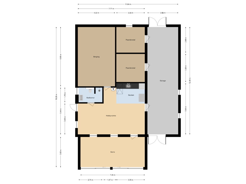 Bekijk plattegrond van Bijgebouw begane grond van Damakkerweg 6