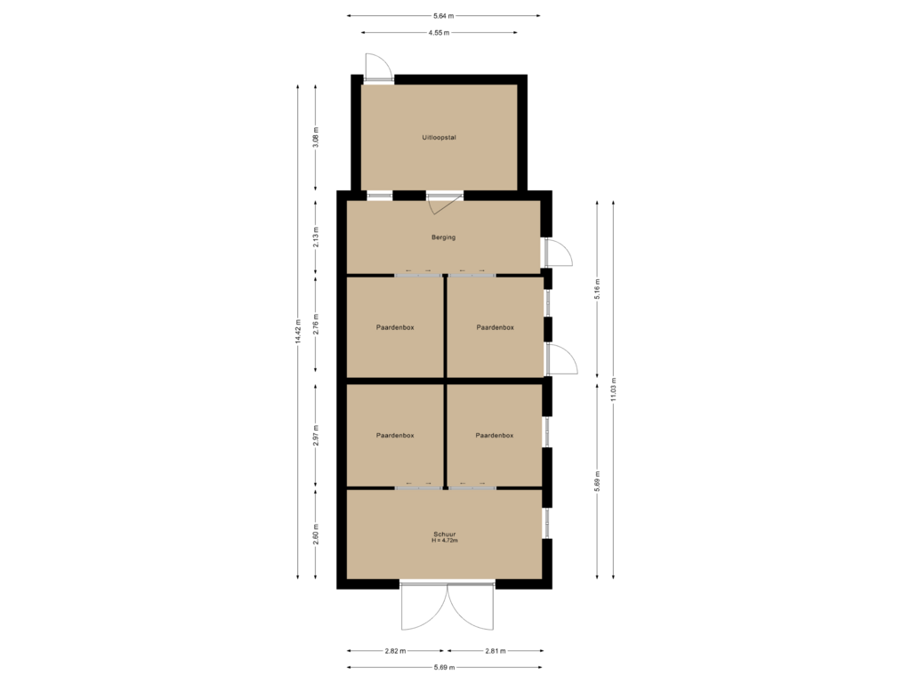 Bekijk plattegrond van Schuur van Damakkerweg 6