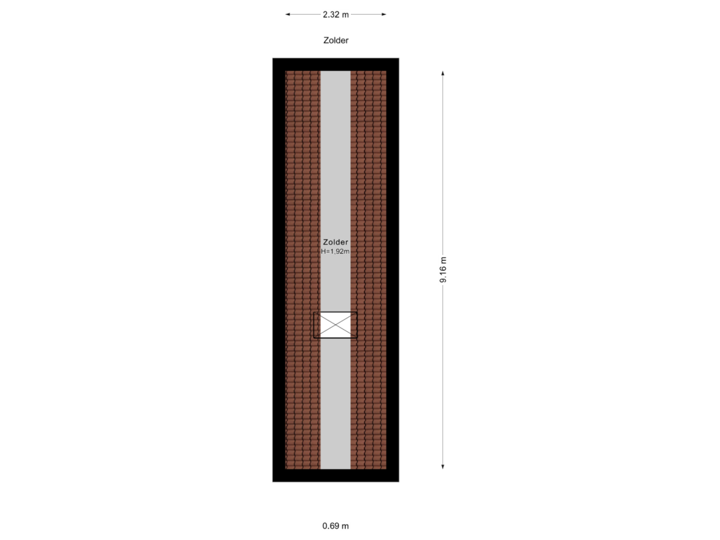 View floorplan of Zolder of Kerkuillaan 27