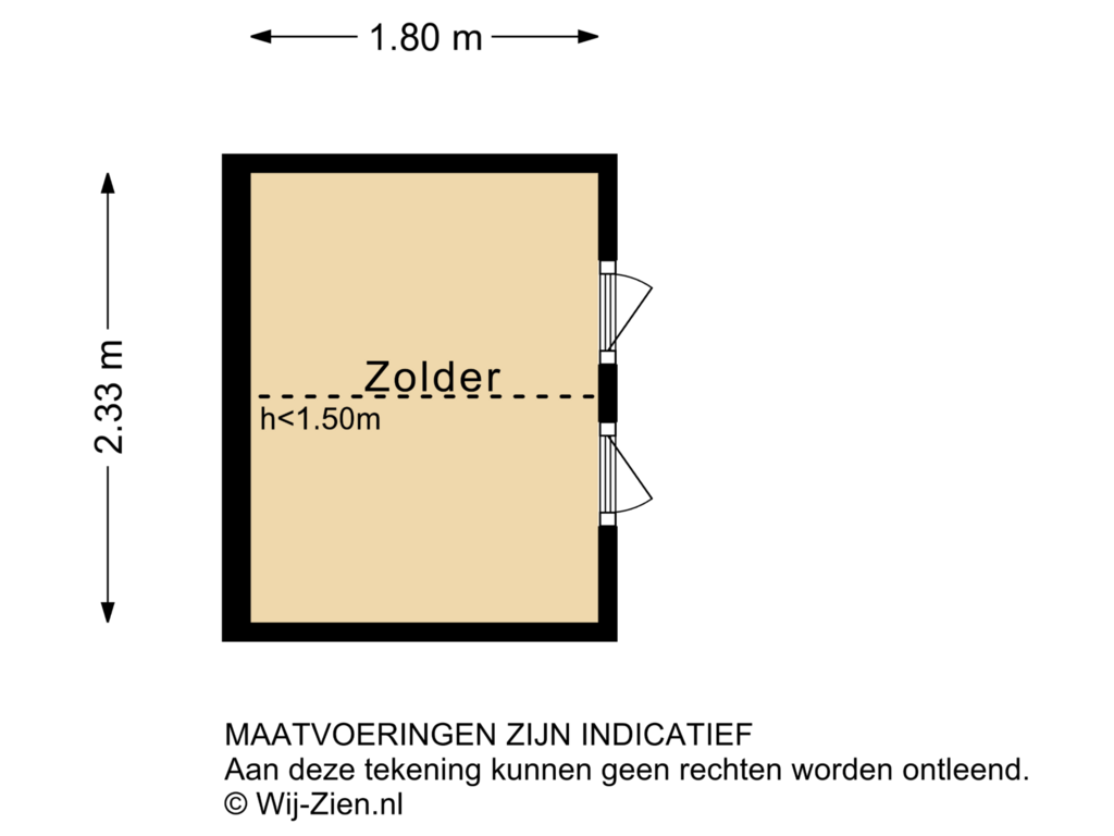 View floorplan of DERDE VERDIEPING of Abraham van Strijstraat 24