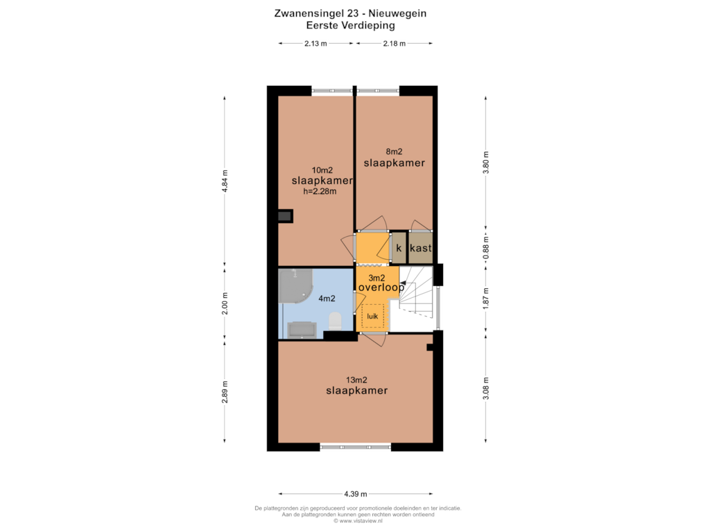 View floorplan of Eerste Verdieping of Zwanensingel 23