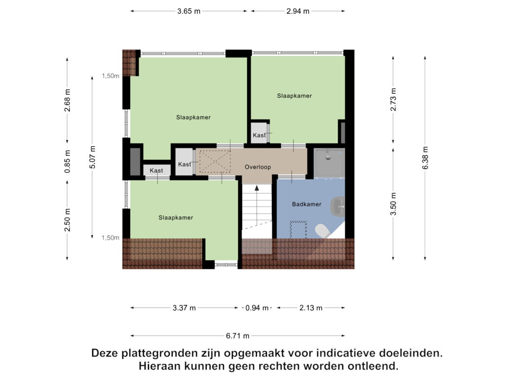 Bekijk plattegrond van Eerste Verdieping van Pater Vogelsstraat 43