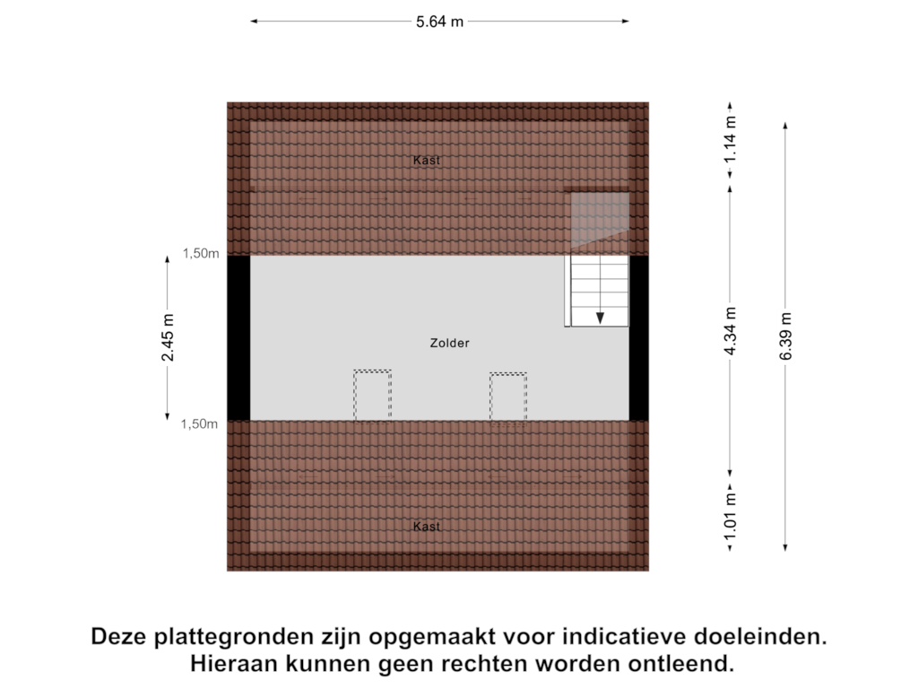 Bekijk plattegrond van Bergzolder van Pater Vogelsstraat 43