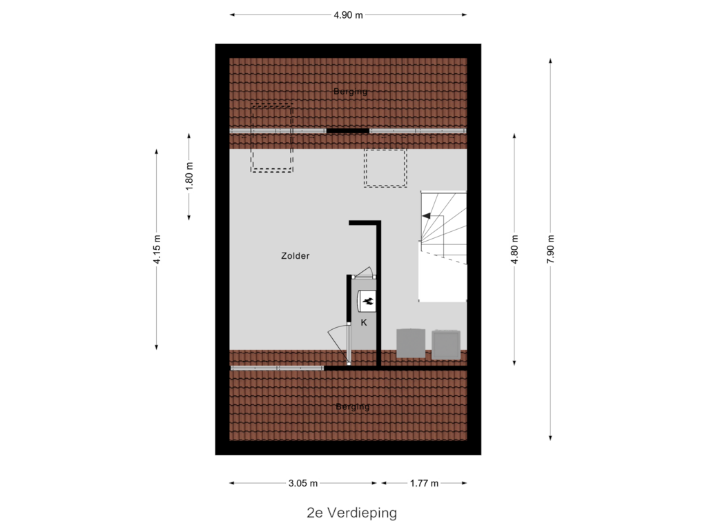 Bekijk plattegrond van 2e Verdieping van Binnenhof 14