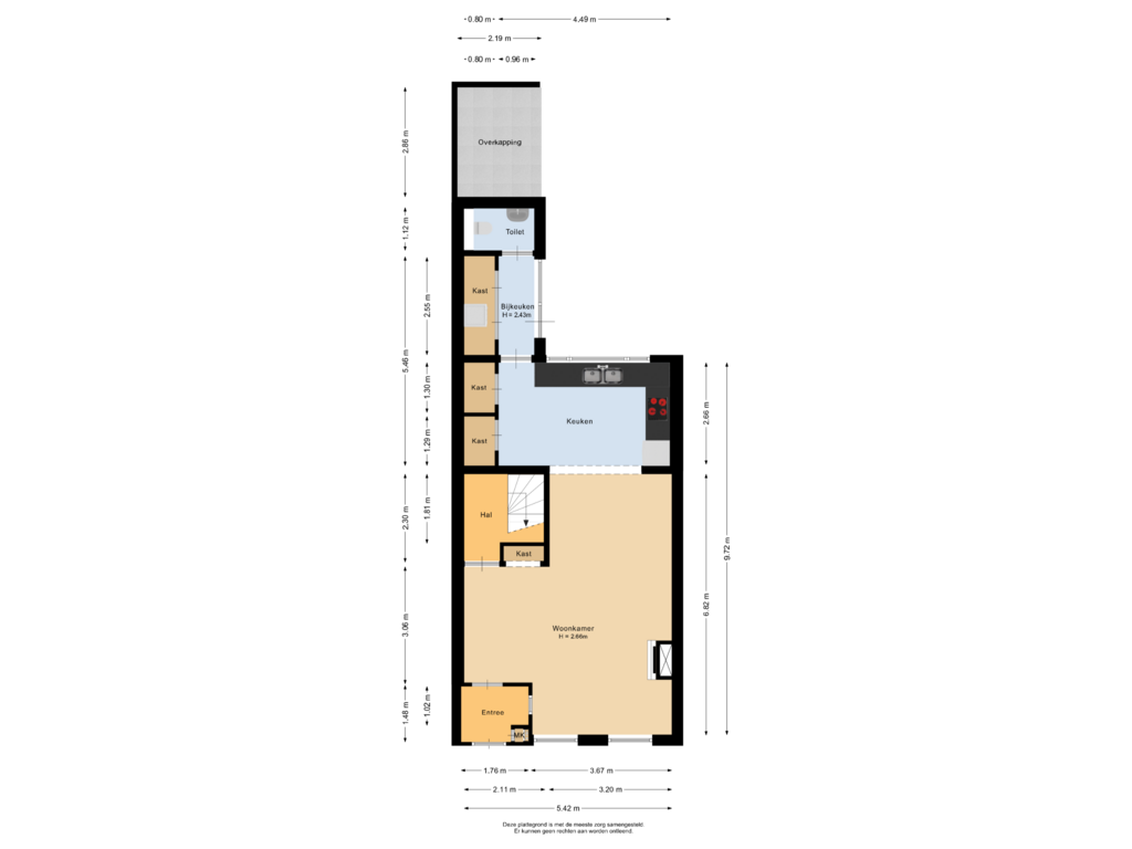 View floorplan of Begane grond of Binnenweg 42