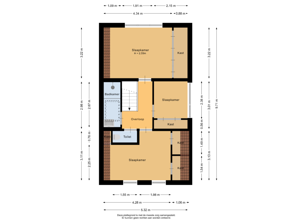 View floorplan of Eerste verdieping of Binnenweg 42