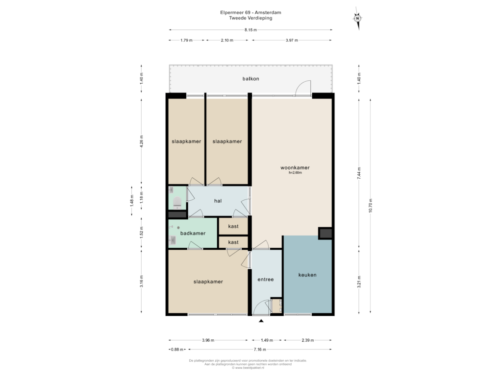 View floorplan of TWEEDE VERDIEPING of Elpermeer 69