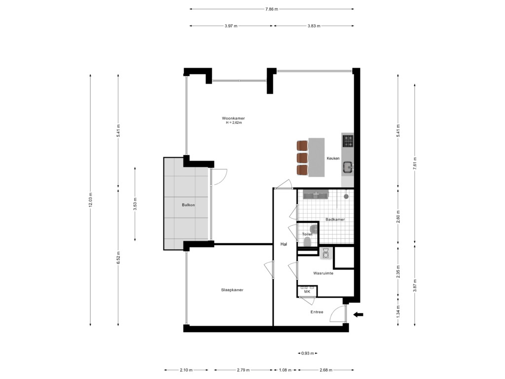 View floorplan of Appartement of Bundlaan 242