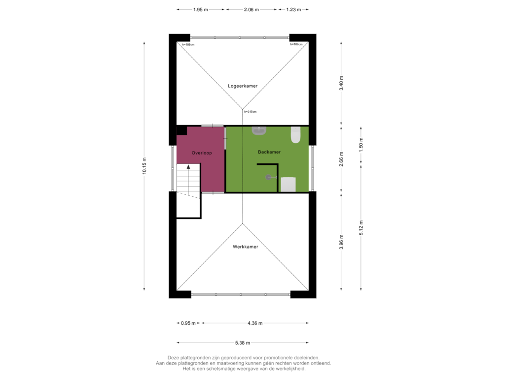 Bekijk plattegrond van 1e Verdieping van Windvaan 11